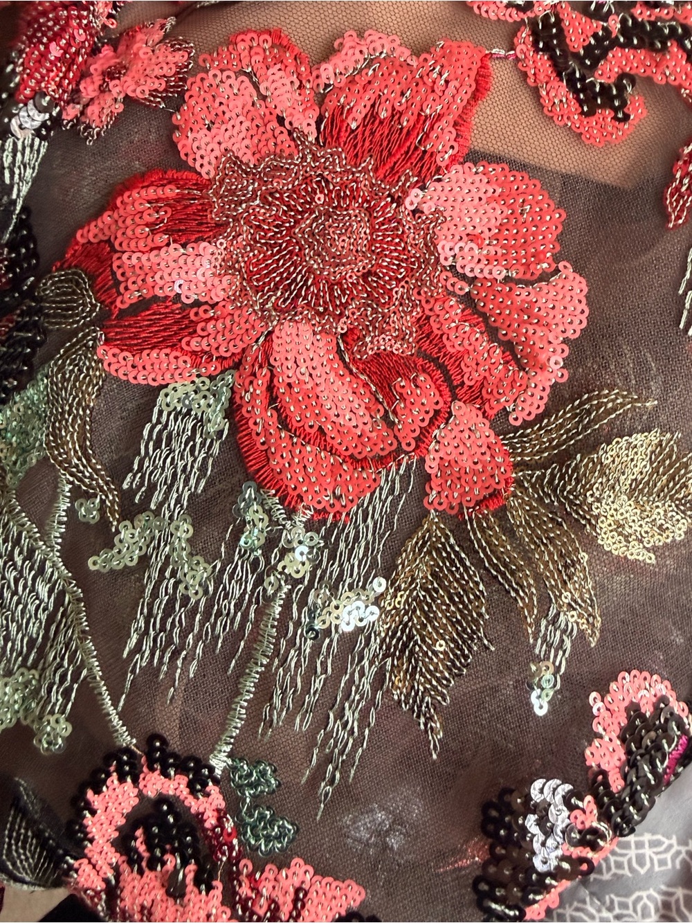 Dress the Population Uma Sequined Floral Cocktail Dress NWT Sz M Ret $348 - Picture 8 of 13